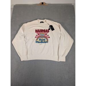 Nahmias Medicine‎ Crystal Sweatshirt Mens Medium White Crewneck Best Medicine